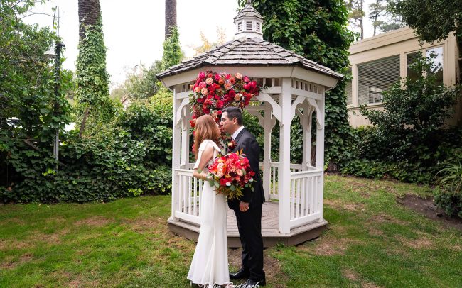 young couple at the gazebo