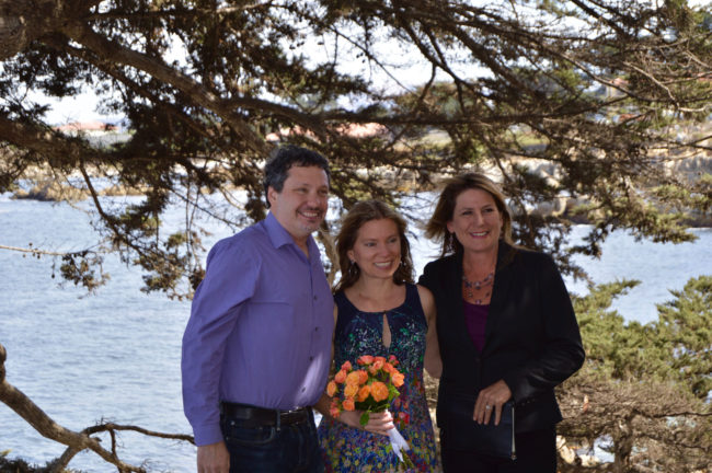 Sherilyn Russo with couple after ceremony